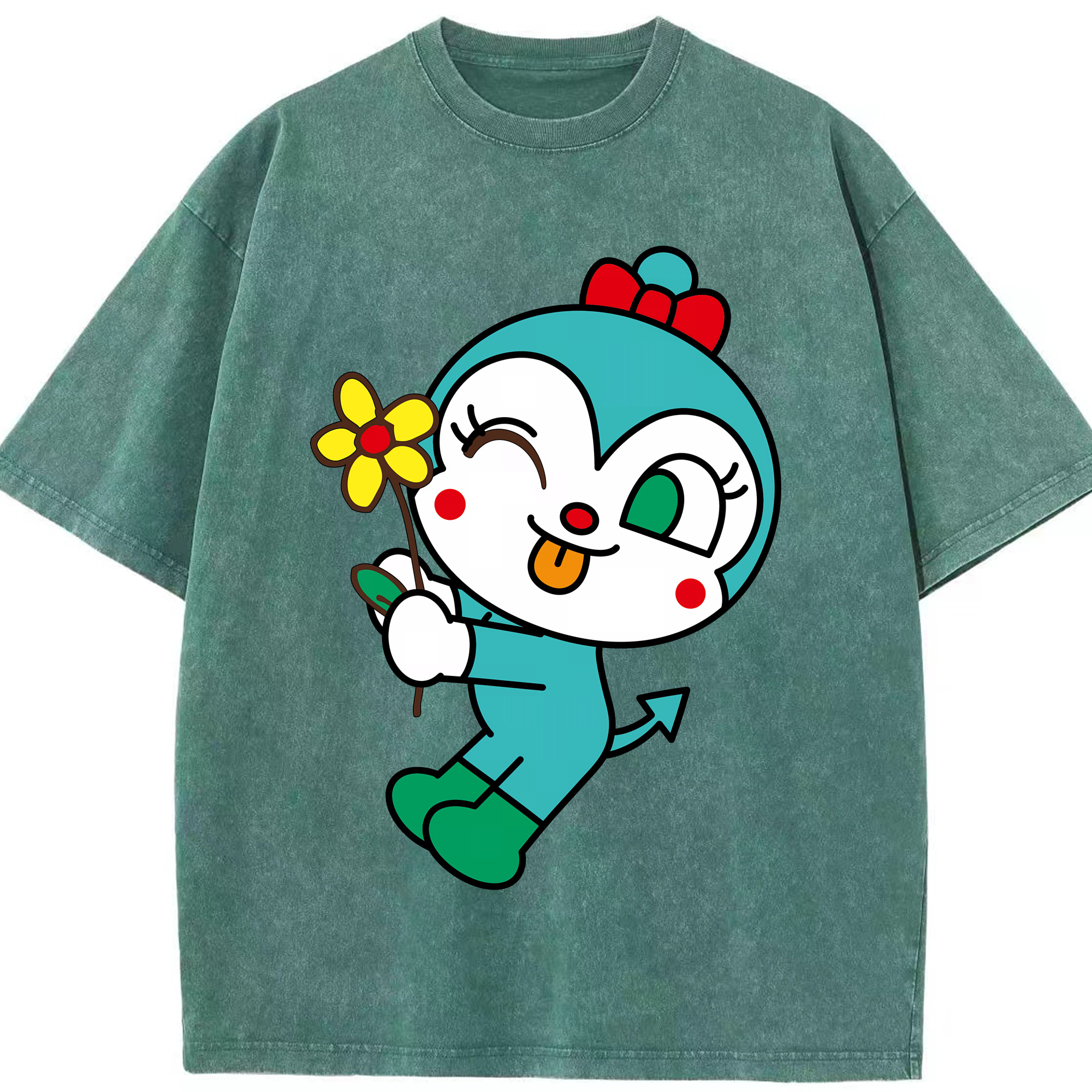 （画像用） アンパンマン Anpanman 綿100% ヴィンテージ風 半袖Tシャツ（フロントプリント）